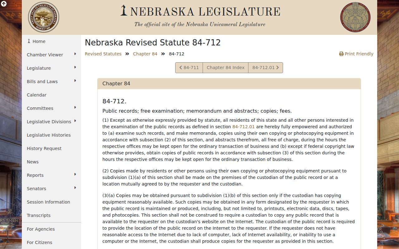 Hooker County civil docket Nebraska public records access statute