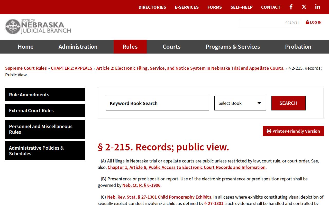 Hooker court record public-view rule information