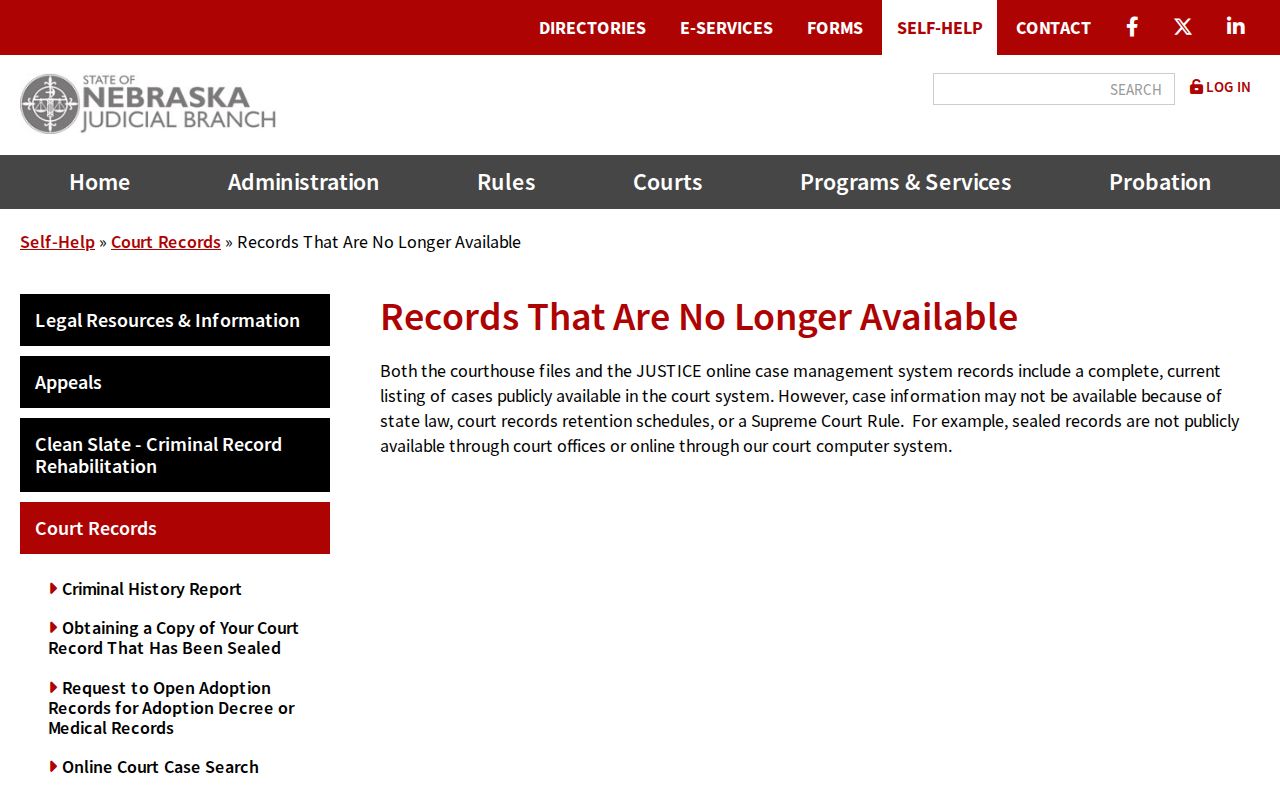 Hooker court record availability and retention information