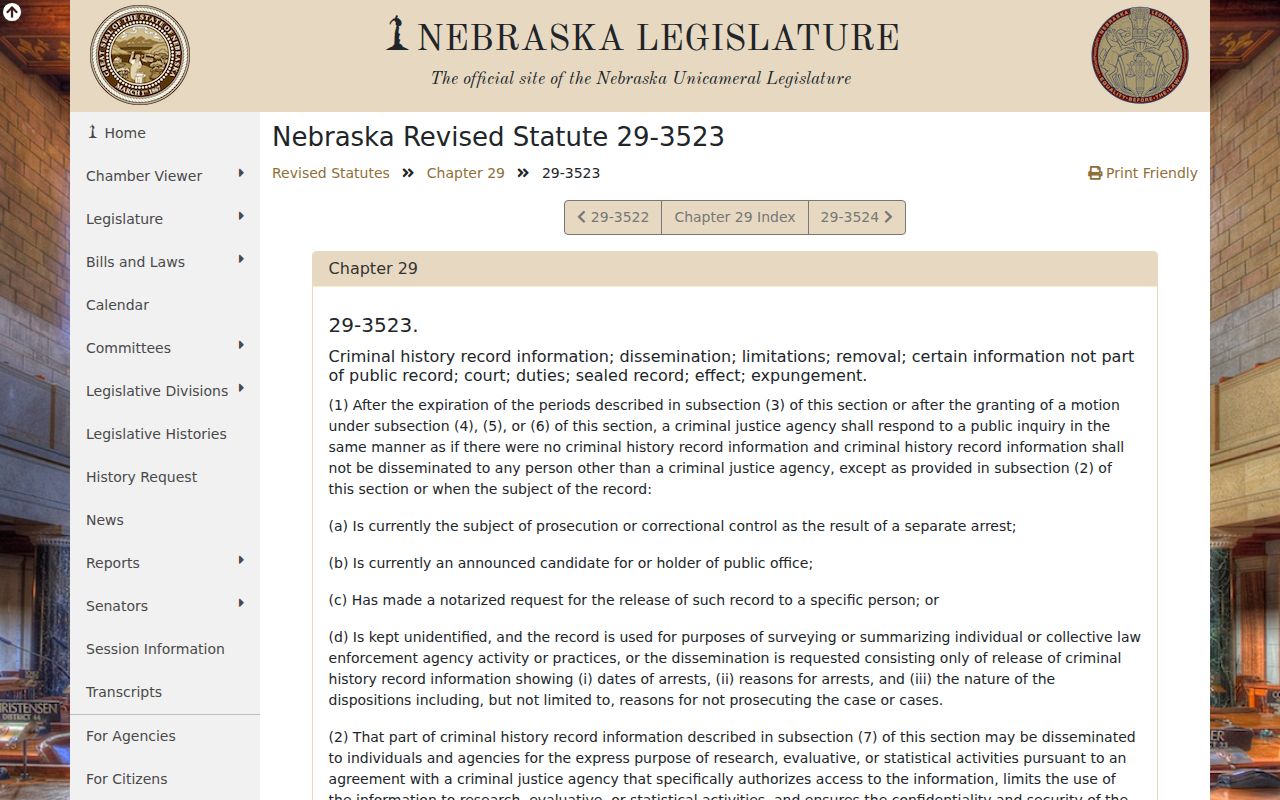 Hooker County criminal docket adult record sealing statute
