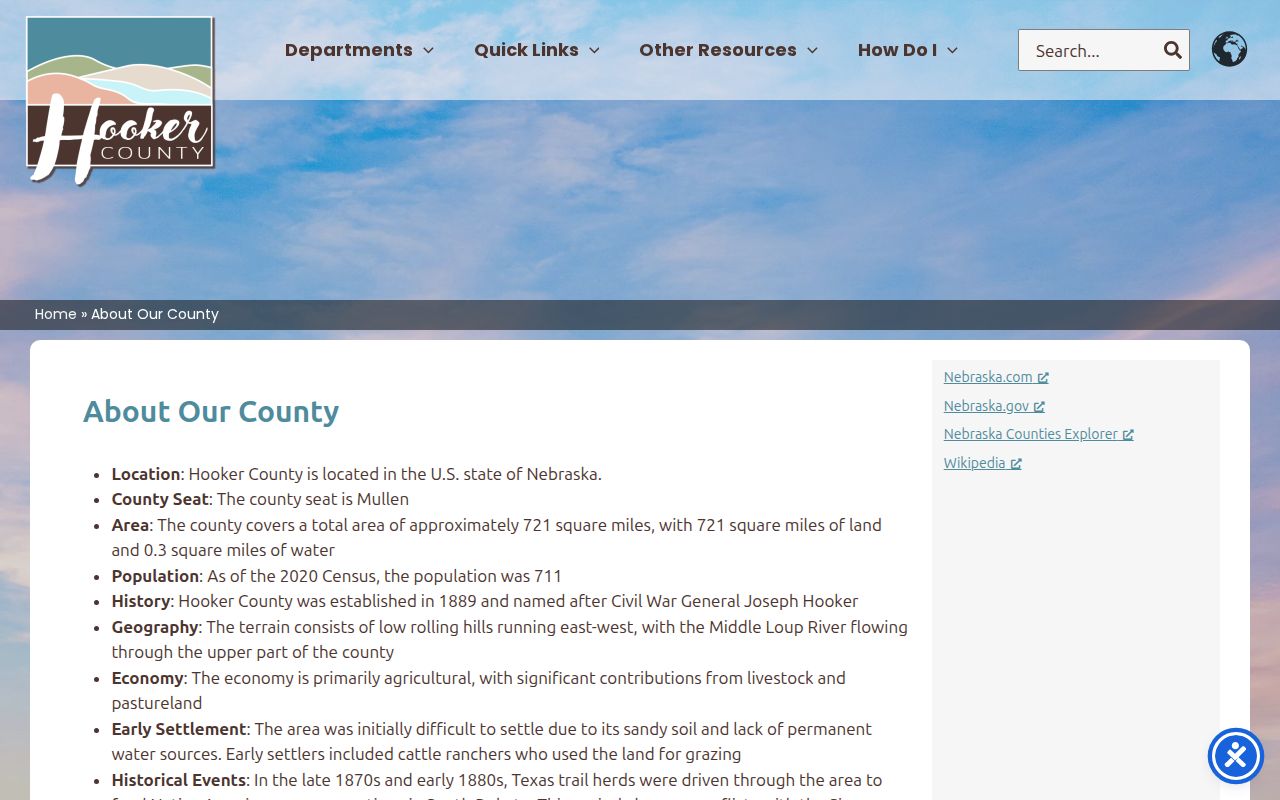 Hooker County court docket local county context