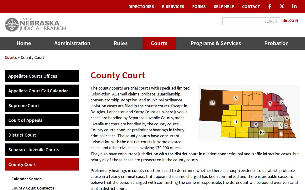 Hooker County court docket calendar information