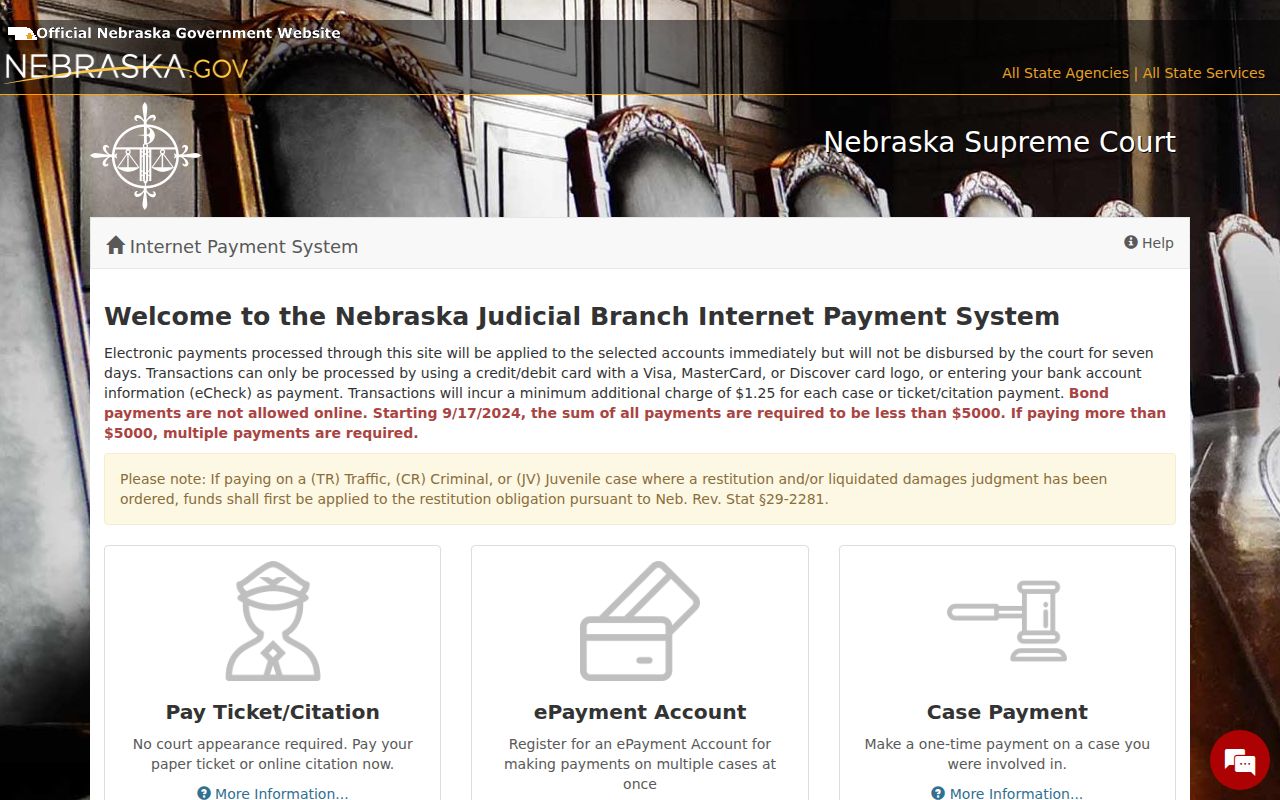 Hooker traffic court record online payment system