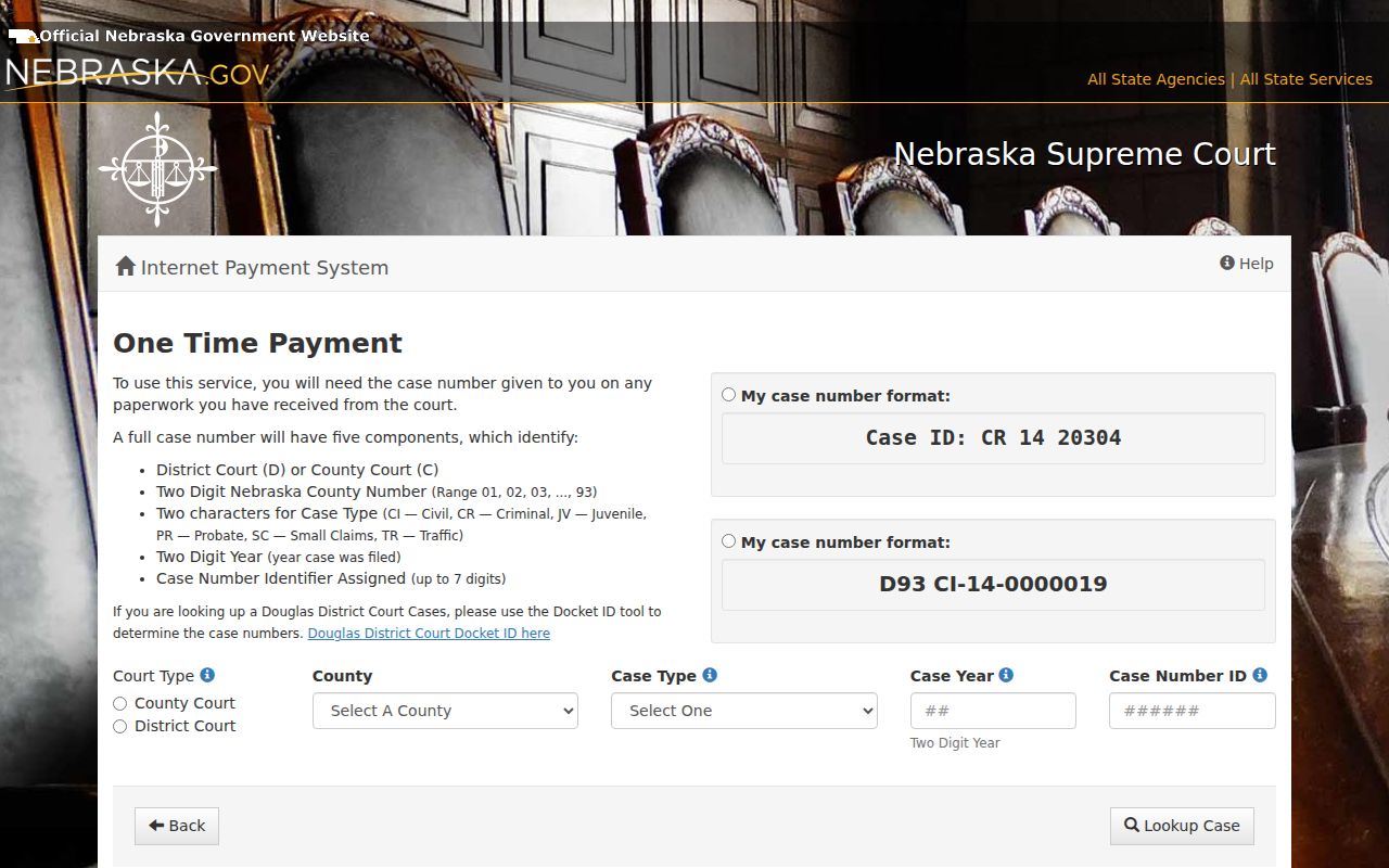 Hooker traffic court record payment case lookup fields