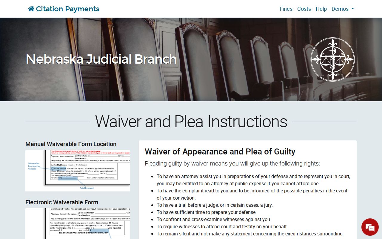 Hooker traffic court record citation waiver instructions